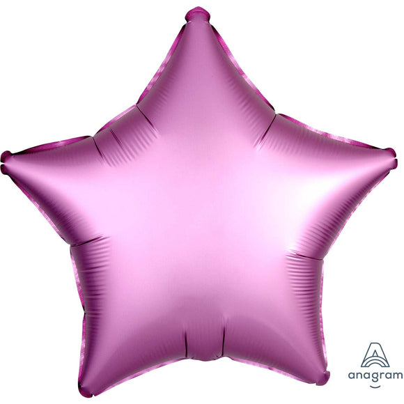 Flamingo Rose Satin Luxe Star Shape Helium Filled Foil Balloon