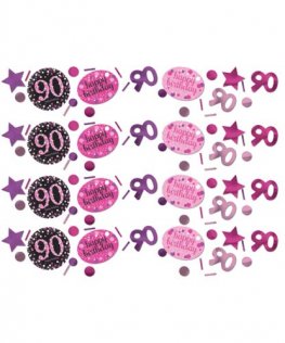 Pink Celebration 90th Birthday Confetti 34g