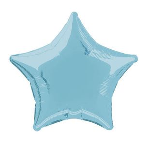 Pale Blue Star Shape Helium Filled Foil Balloon