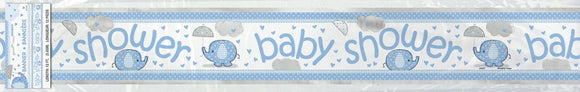 Blue Elephant Baby Shower Banner