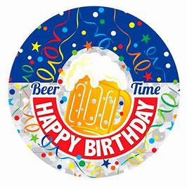 Happy Birthday Beer Time Jumbo Badge