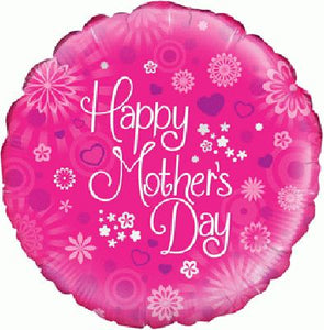 Happy Mother's Day Dappled Flowers Helium Filled Foil Balloon