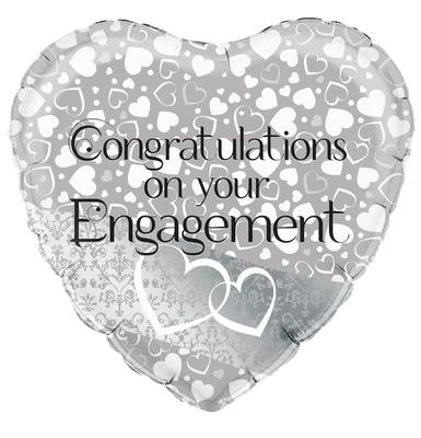 Entwined Hearts Engagement Helium Filled Foil Balloon