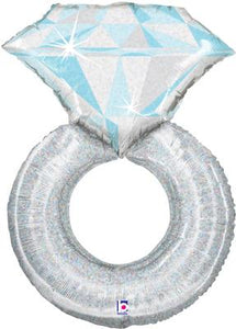 Platinum Ring Supershape Helium Filled Foil Balloon