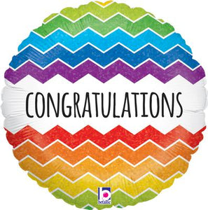Congratulations Chevron Helium Filled Foil Balloon