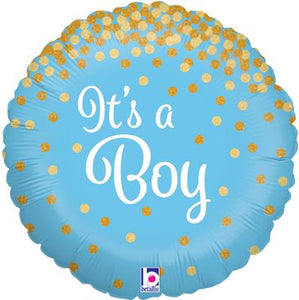 Glittering It's A Boy Helium Filled Foil Balloon