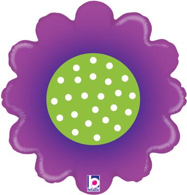 Purple Spring Flower Helium Filled Foil Balloon