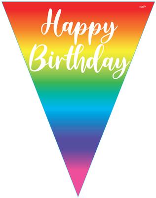 Happy Birthday Rainbow Script Party Bunting