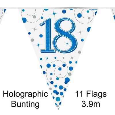 18th Birthday Blue Sparkling Fizz Party Bunting