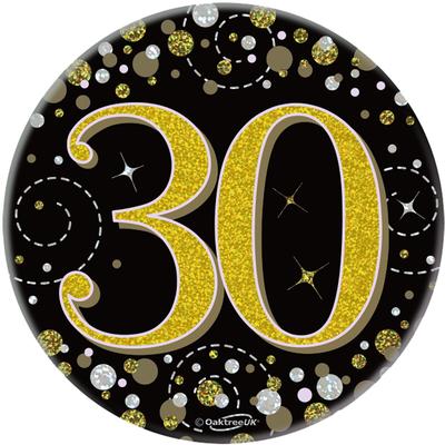 Age 30 Black And Gold Badge