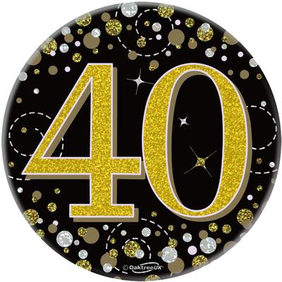 Age 40 Black And Gold Badge
