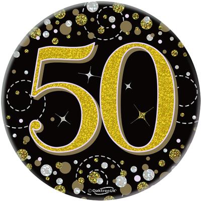 Age 50 Black And Gold Badge