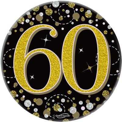 Age 60 Black And Gold Badge