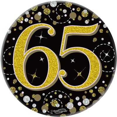 Age 65 Black And Gold Badge
