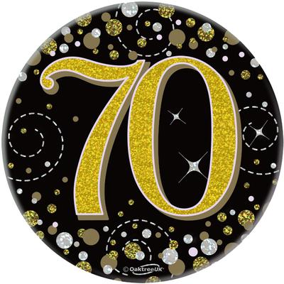 Age 70 Black And Gold Badge
