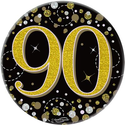 Age 90 Black And Gold Badge