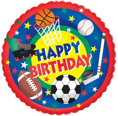 Happy Birthday Sports Helium Filled Foil Balloon