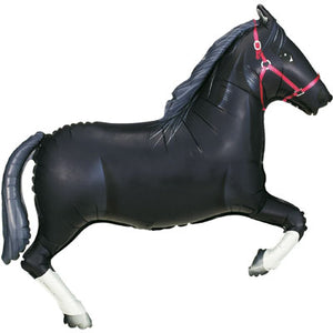 Black Horse Helium Filled Supershape Foil Balloon