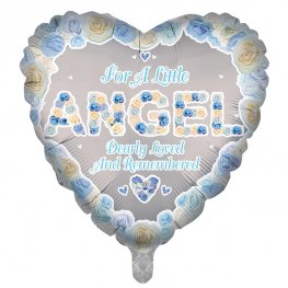 For A Little Angel Blue Remembrance Helium Filled Foil Balloon