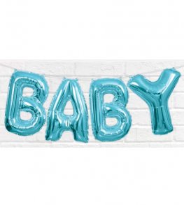 Blue Baby Letter Air Fill Balloon Banner Kit