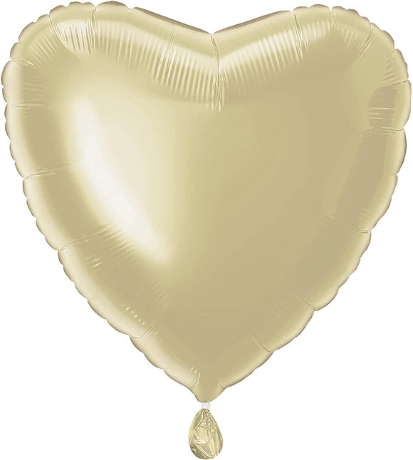 White Gold Heart Shape Helium Filled Foil Balloon