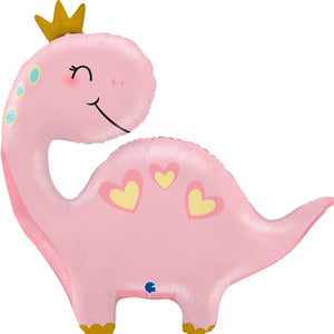 Pink Dinosaur Supershape Helium Filled Foil Balloon