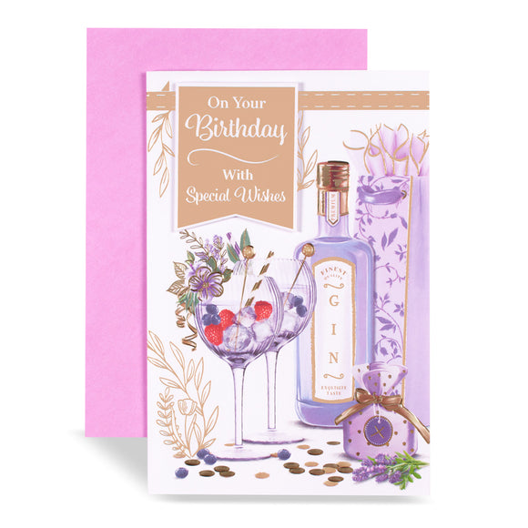 On Your Birthday Gin Greeting Card
