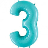 Pastel Blue Number Supershape Helium Filled Foil Balloon