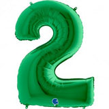 Green Number Supershape Helium Filled Foil Balloon