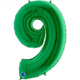 Green Number Supershape Helium Filled Foil Balloon