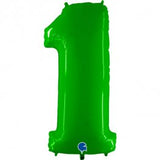Hot Lime Green Shiny Number Supershape Helium Filled Foil Balloon