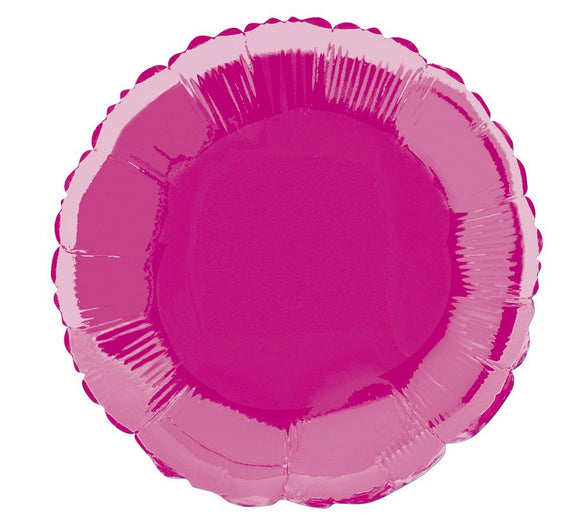 Hot Pink Circle Shape Helium Filled Foil Balloon