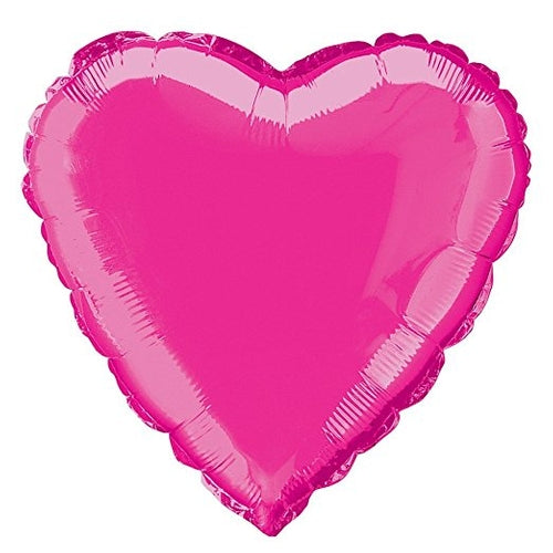 Hot Pink Heart Shape Helium Filled Foil Balloon