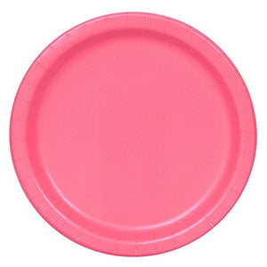 Hot Pink Paper Party Plates x16