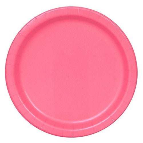 Hot Pink Paper Party Plates x16