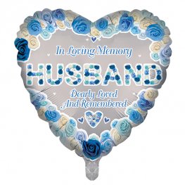 In Loving Memory Husband Remembrance Helium Filled Foil Balloon