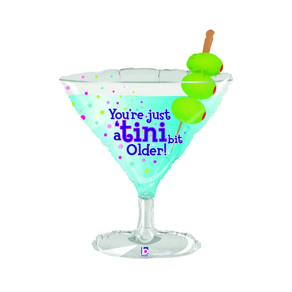 Tini Bit Older Martini Drink Helium Filled Supershape Foil Balloon