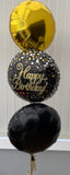 3 Balloon Cluster Consisting of 1 x 18" Printed Foil Balloon And 2 x 18" Plain Foil Balloons