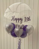 Personalised Clear Helium Filled Single Bubble Balloon With Balloons