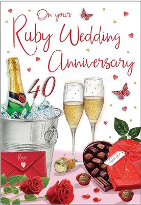 On Your Ruby Wedding Anniversary Greeting Card