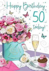 Happy Birthday 50 Today Greeting Card
