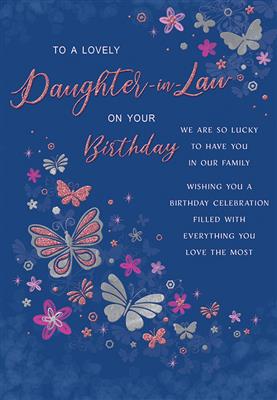 To a Lovely Daughter-In-Law Flowers Birthday Greeting Card