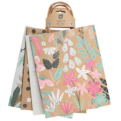 Eco Medium Gift Bags In 4 Assorted Designs