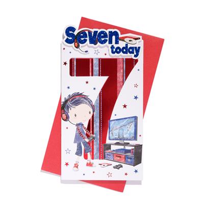 Seven Today Birthday Greeting Card