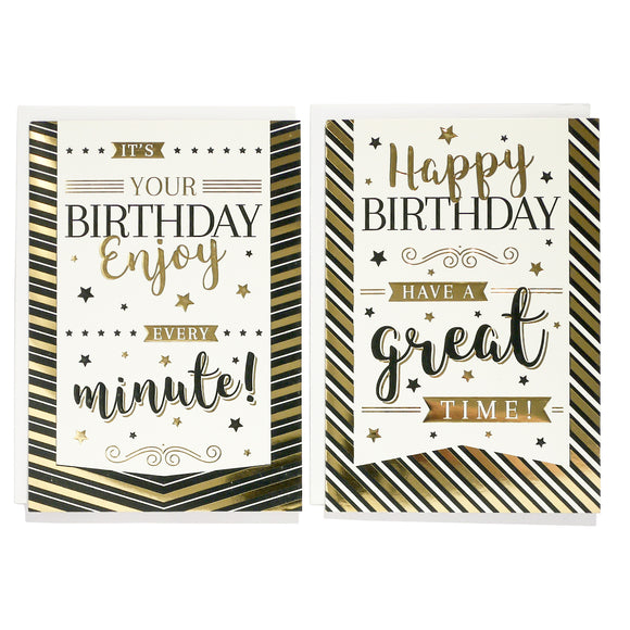 Gold And Black Birthday Greeting Card