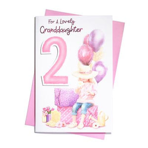 For A Lovely Granddaughter 2nd Birthday Greeting Card