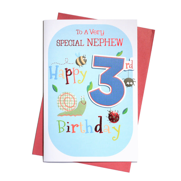 To A Very Special Nephew 3rd Birthday Greeting Card