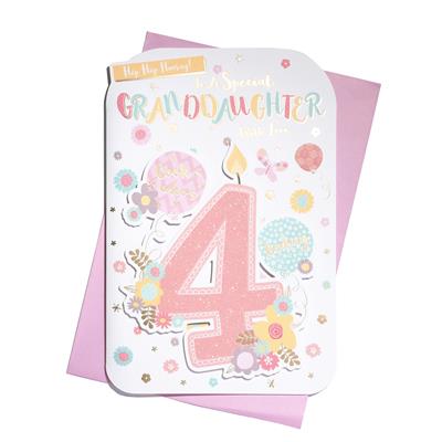 To A Special Granddaughter 4th Birthday Greeting Card