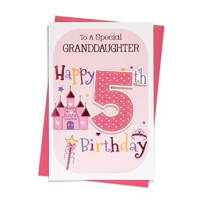 To A Special Granddaughter 5th Birthday Greeting Card