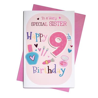 To A Very Special Sister 9th Birthday Greeting Card